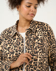 Cleomana Leopard Denim Jacket