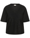 Riana Sparkle V- Neck Tshirt Black