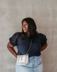 Spezina Mettalic Leather Bag