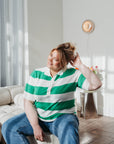 Lizzy Polo Knit Green stripes