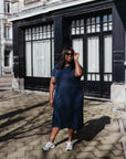 Caline Dress Marine Blauw