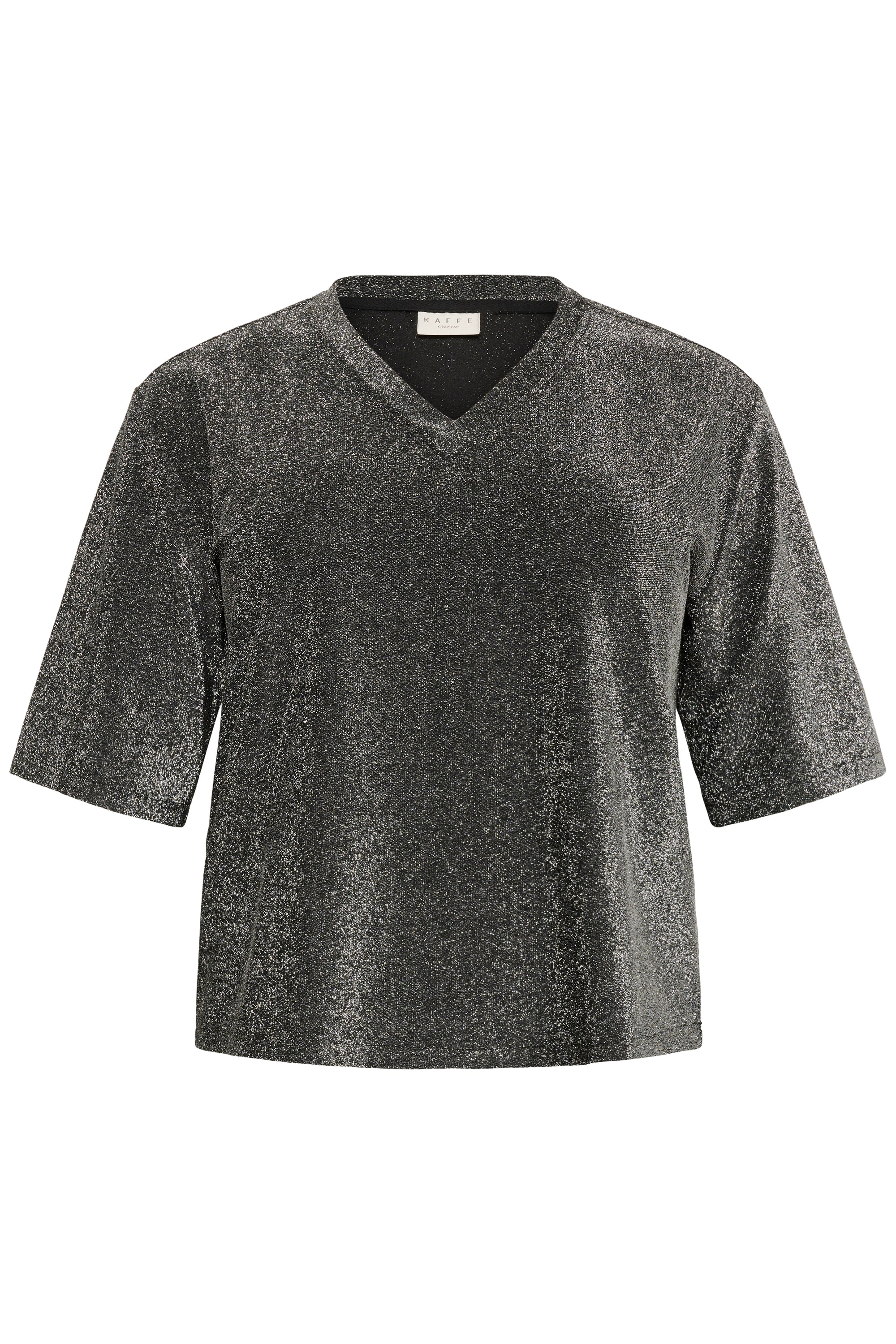 Riana Sparkle V- Neck Tshirt Silver