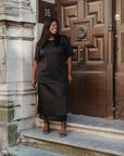 Jenna Slit Tshirt Black