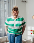 Lizzy Polo Knit Green stripes